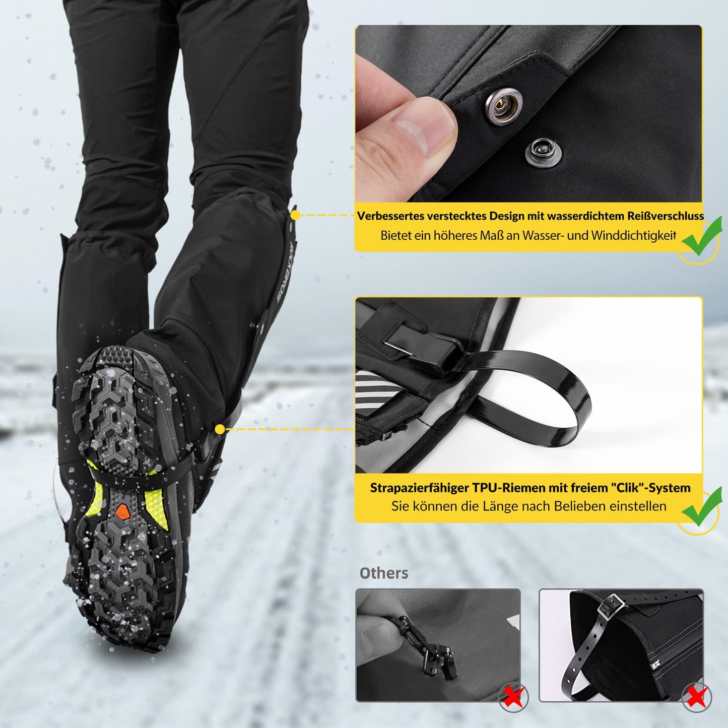 Outdoor beenbeschermers Waterdichte sneeuwbeenbeschermers Heren Dames ROCKBROS