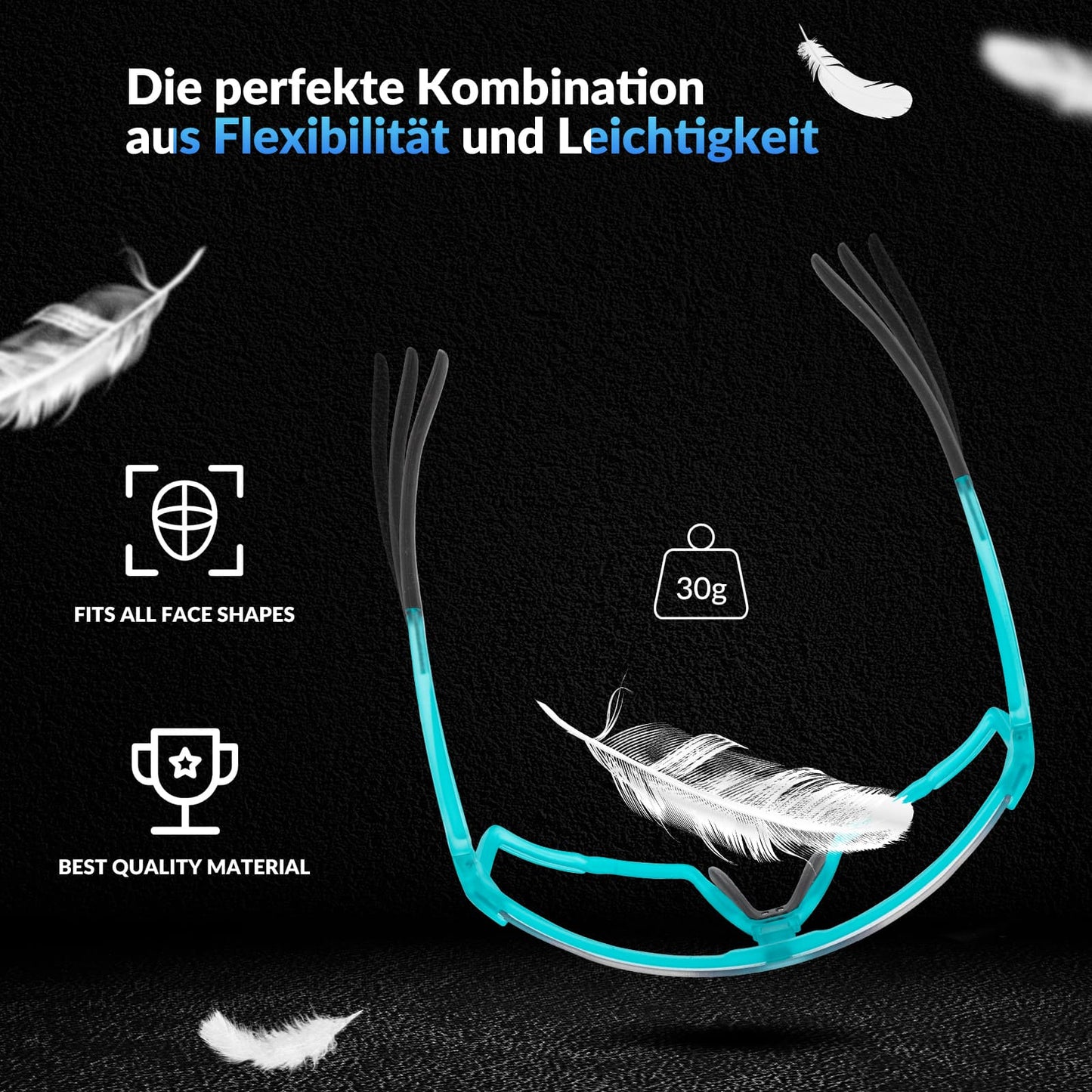 Fotochromatische HD-fietsbril voor buitenactiviteiten, blauw, ROCKBROS