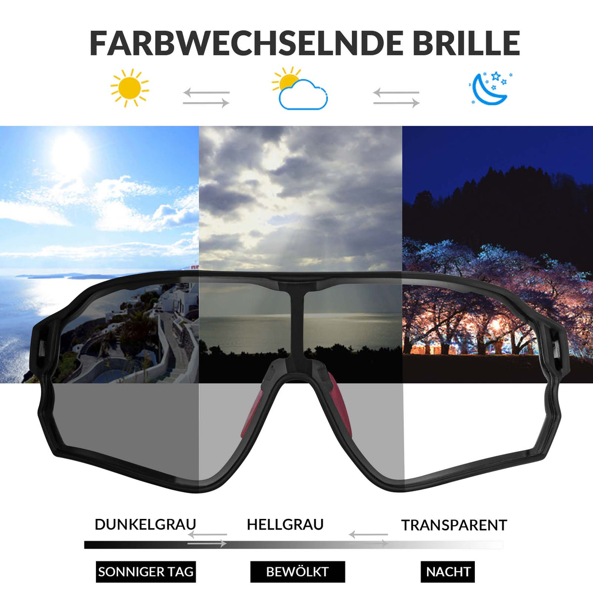 ROCKBROS Dynamische fietsbril met UV400-zonnefilter