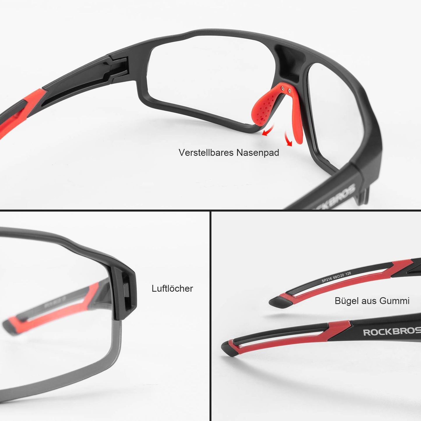 Fotochromatische zonnebrillen voor buitenactiviteiten, unisex, ROCKBROS