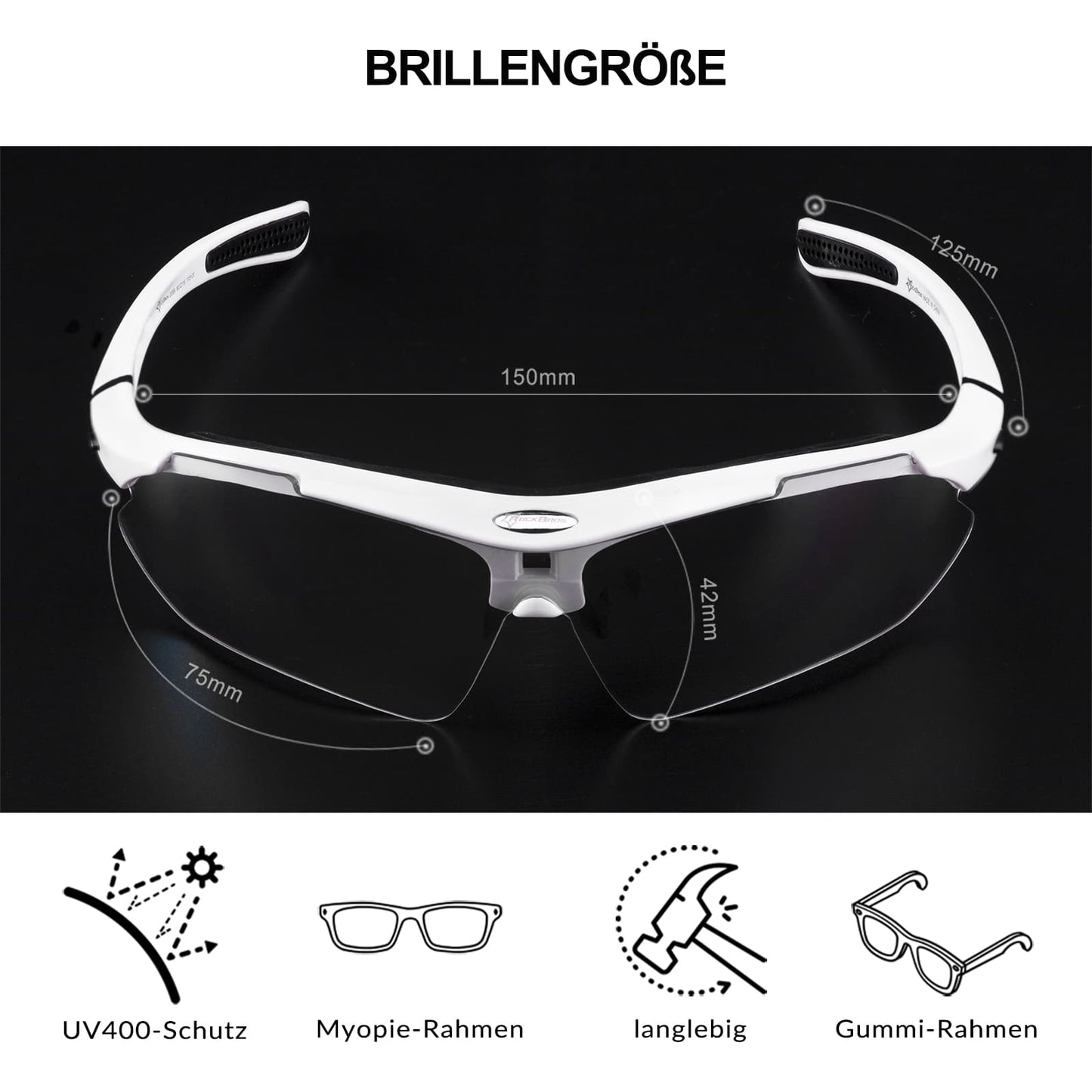 Fotochromatische sportbril met verwisselbare elastische hoofdband ROCKBROS