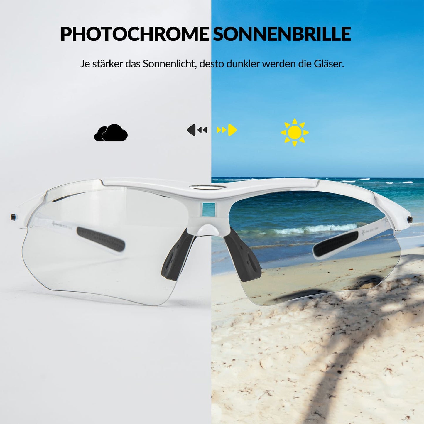 Fotochromatische sportbril met verwisselbare elastische hoofdband ROCKBROS