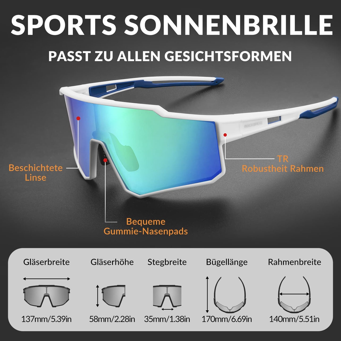 Gepolariseerde fietszonnebrillen, sportzonnebrillen voor buitensporten, ROCKBROS