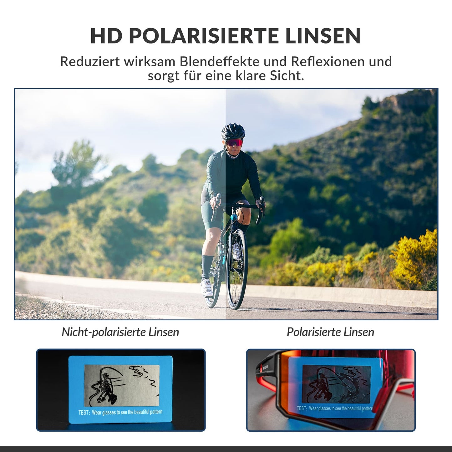 Gepolariseerde fietszonnebrillen, sportzonnebrillen voor buitensporten, ROCKBROS
