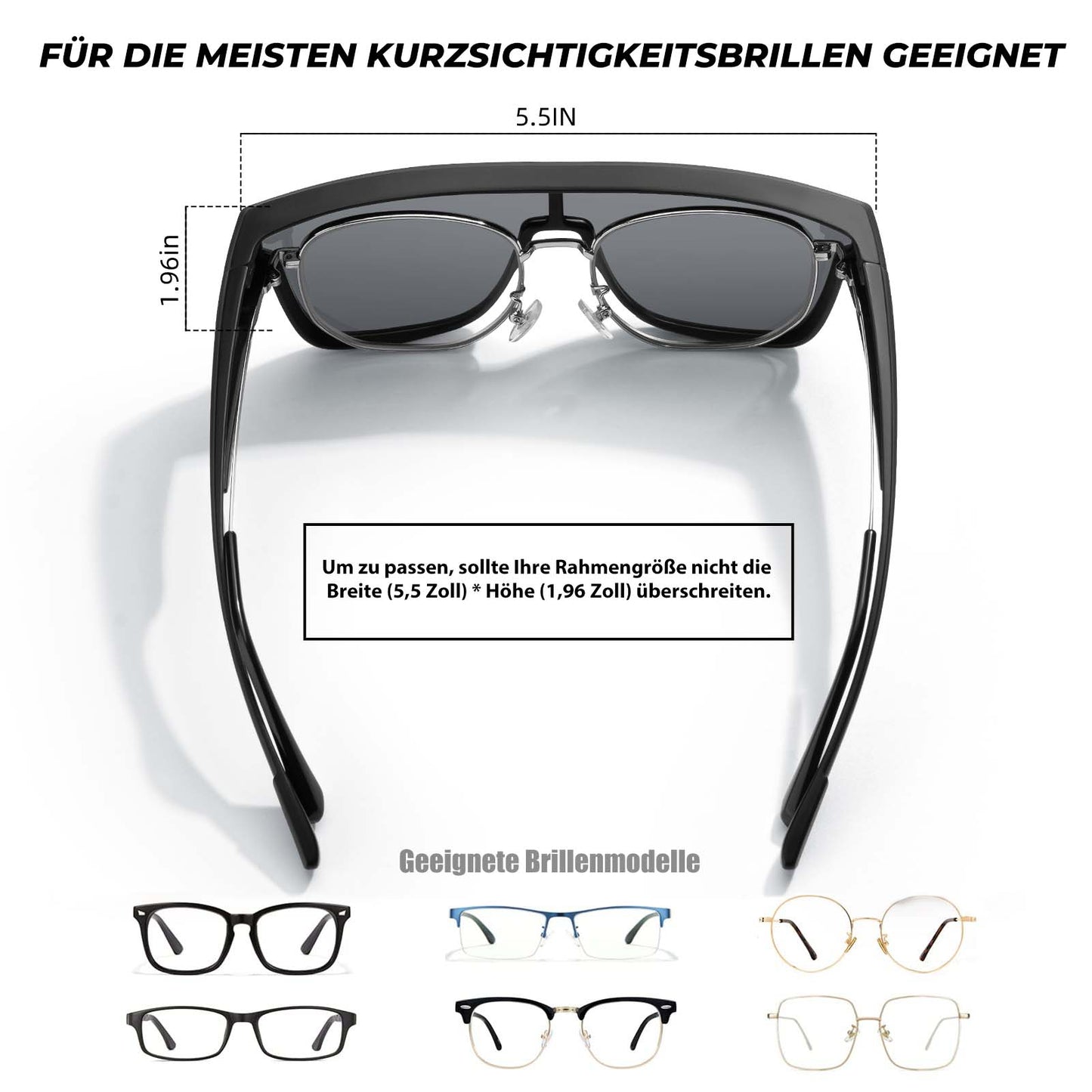 Gepolariseerde fietsbrillen, brillen voor bijziendheid, overtrekbrillen, unisex sportbrillen, ROCKBROS