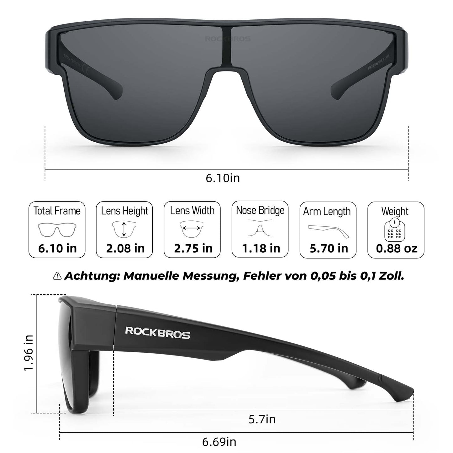 Gepolariseerde fietsbrillen, brillen voor bijziendheid, overtrekbrillen, unisex sportbrillen, ROCKBROS