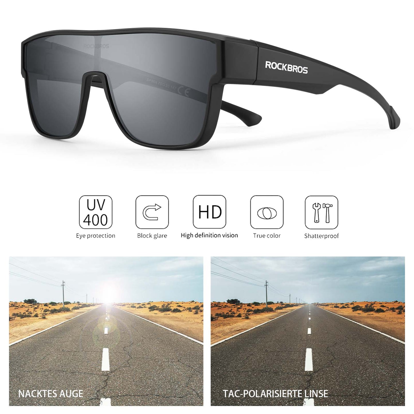 Gepolariseerde fietsbrillen, brillen voor bijziendheid, overtrekbrillen, unisex sportbrillen, ROCKBROS