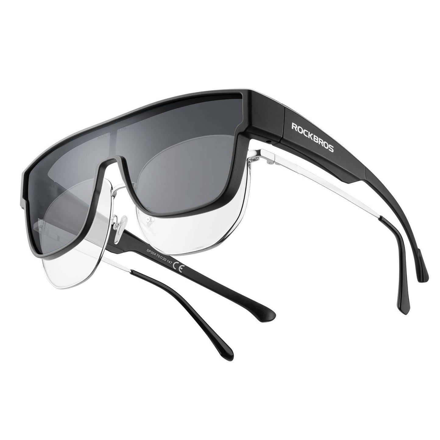 Gepolariseerde fietsbrillen, brillen voor bijziendheid, overtrekbrillen, unisex sportbrillen, ROCKBROS
