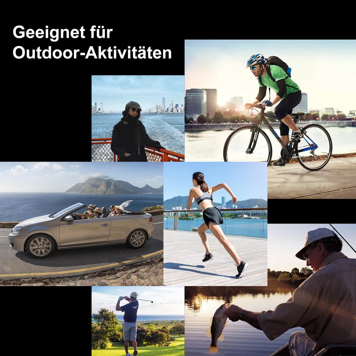 Gepolariseerde zonnebril, fietsbril, unisex, zwart-rood, ROCKBROS
