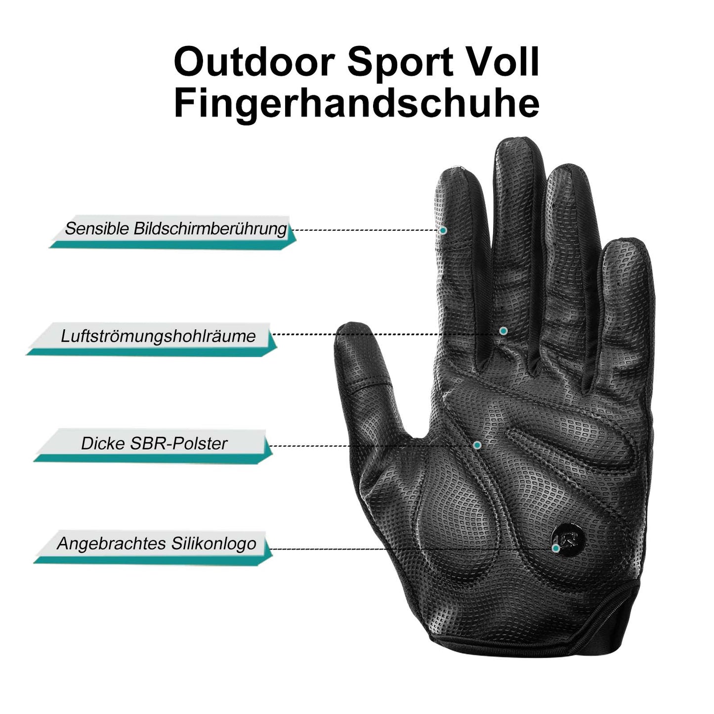 Rijhandschoenen met volledige vingers, SBR herensporthandschoenen, maat M-XXL, ROCKBROS