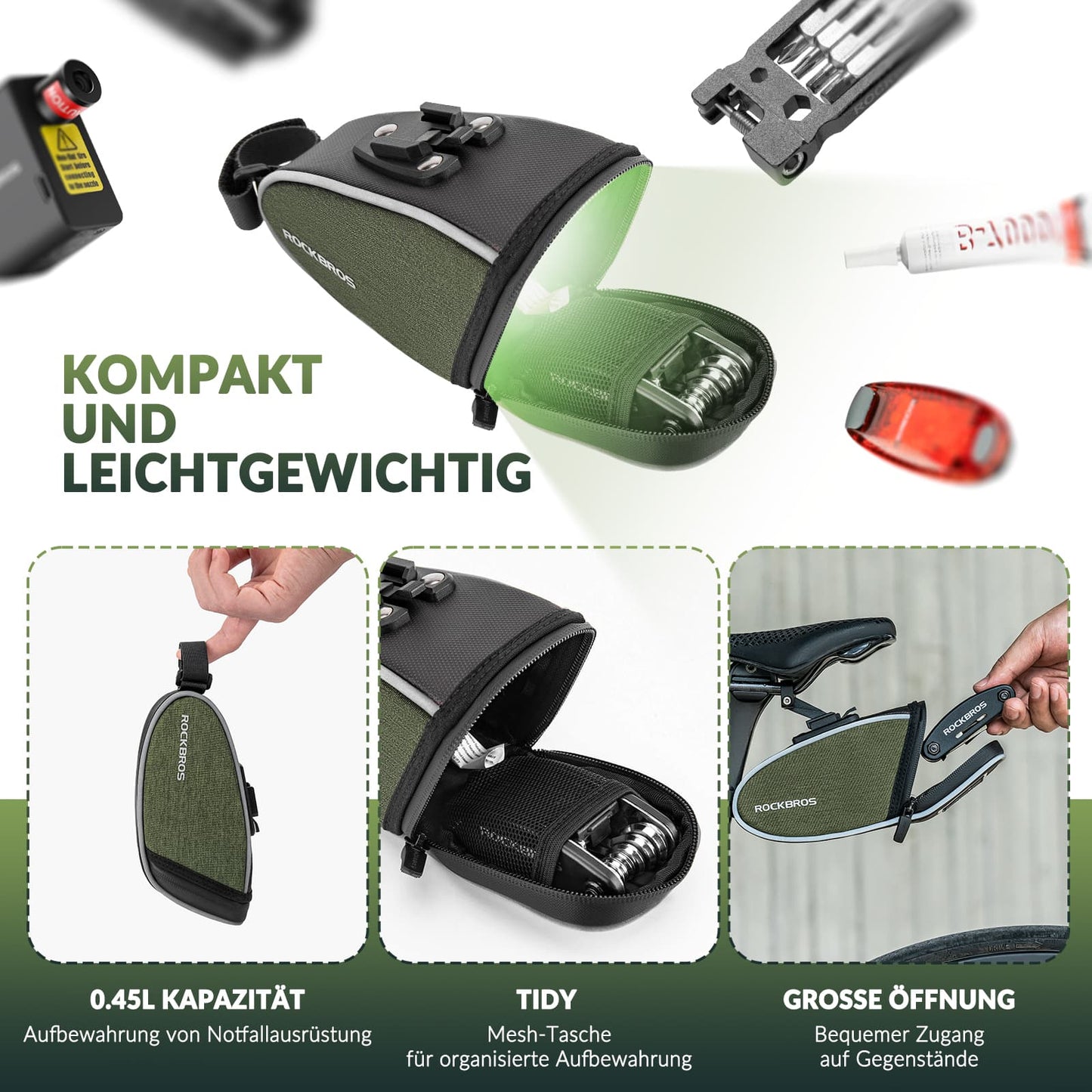 Waterafstotende zadeltassen, gereedschapstas, nieuw model 2024, ROCKBROS