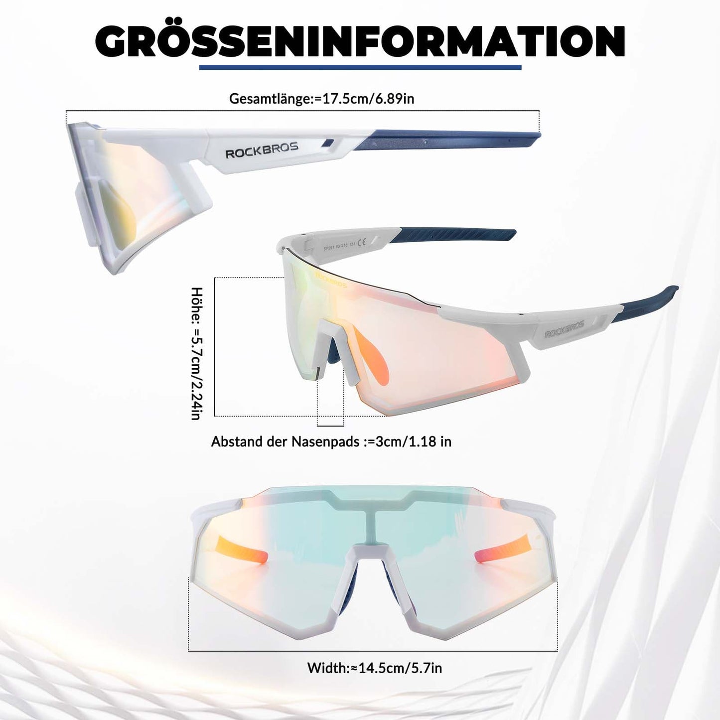 Zonnebril, fietsbril, zelfkleurend, outdoor, UV400-bescherming, ROCKBROS