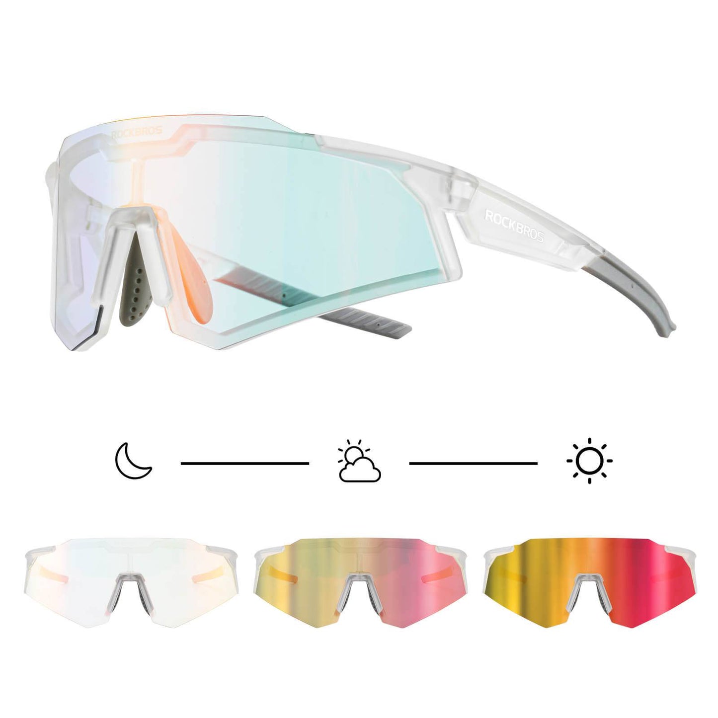 Zonnebril, fietsbril, zelfkleurend, outdoor, UV400-bescherming, ROCKBROS
