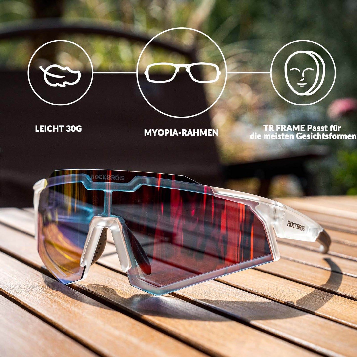 Zonnebril, fietsbril, zelfkleurend, outdoor, UV400-bescherming, ROCKBROS
