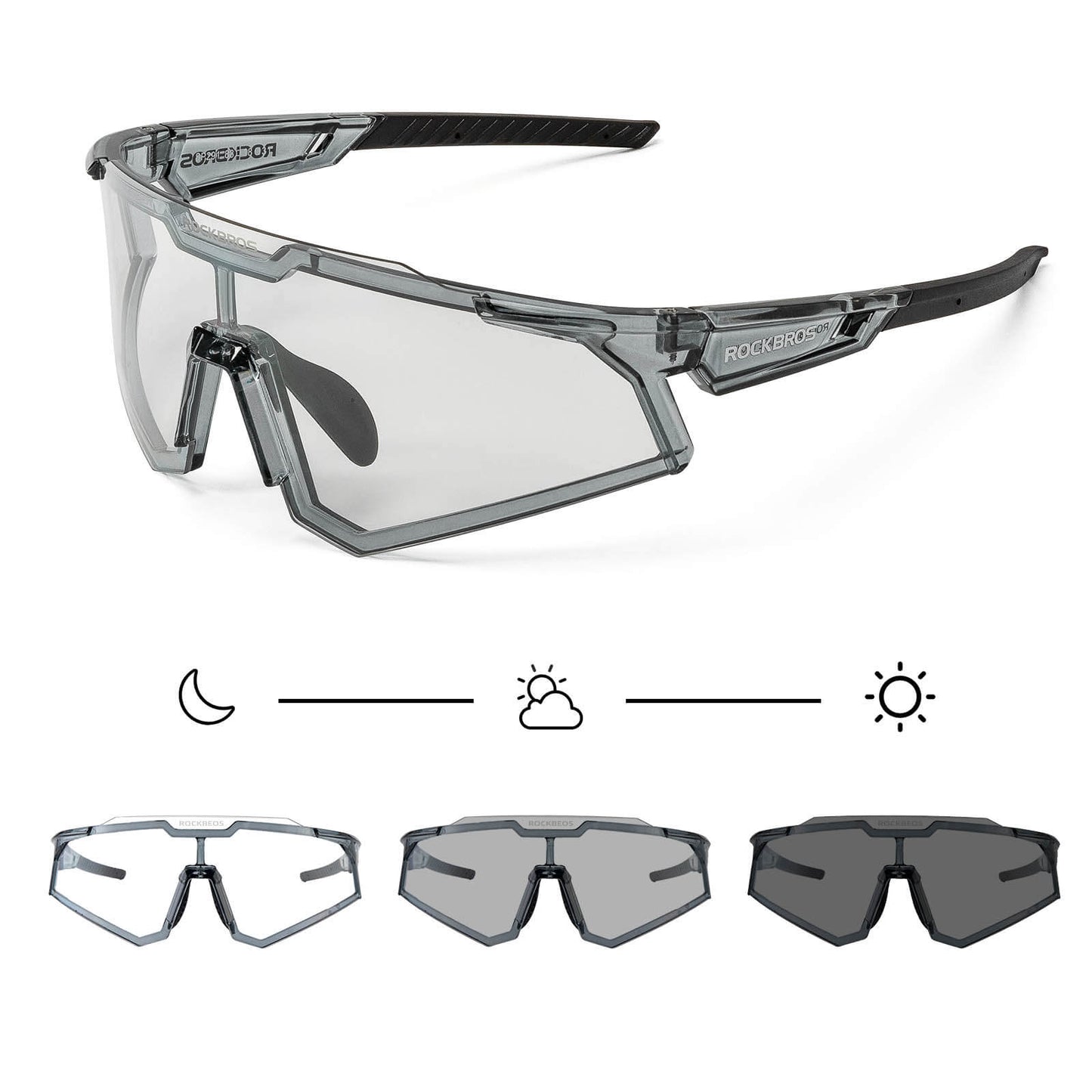 Zonnebril, fietsbril, zelfkleurend, outdoor, UV400-bescherming, ROCKBROS