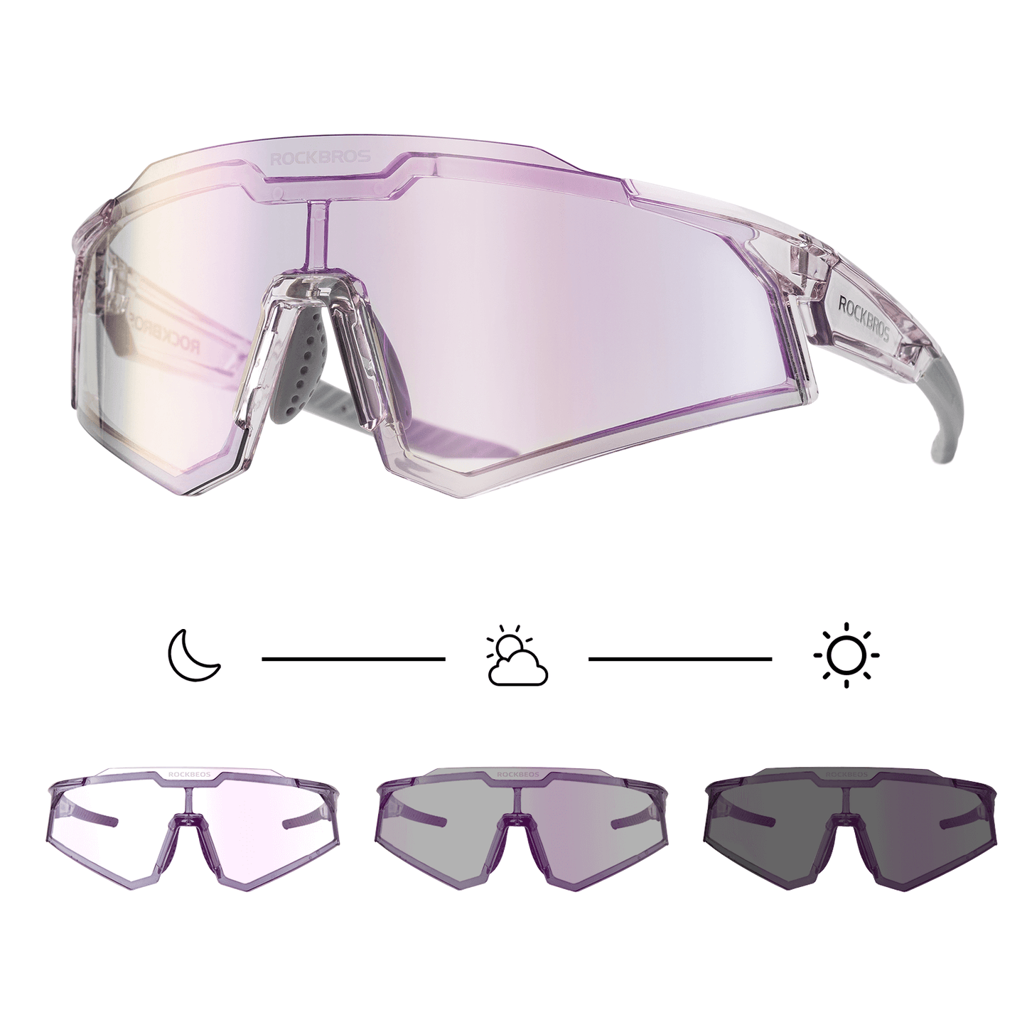 Zonnebril, fietsbril, zelfkleurend, outdoor, UV400-bescherming, ROCKBROS