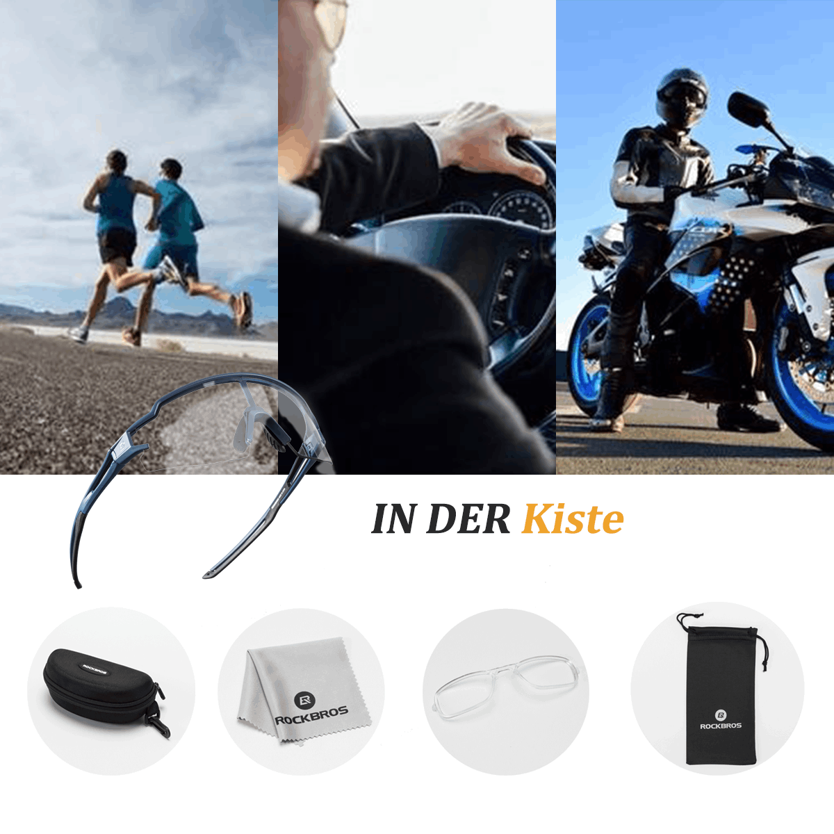 Zonnebrillen voor dames en heren, fietsbrillen met UV-bescherming, ROCKBROS