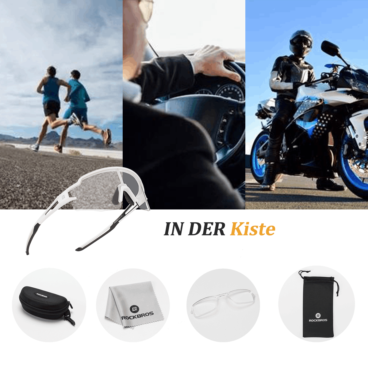 Zonnebrillen voor dames en heren, fietsbrillen met UV-bescherming, ROCKBROS