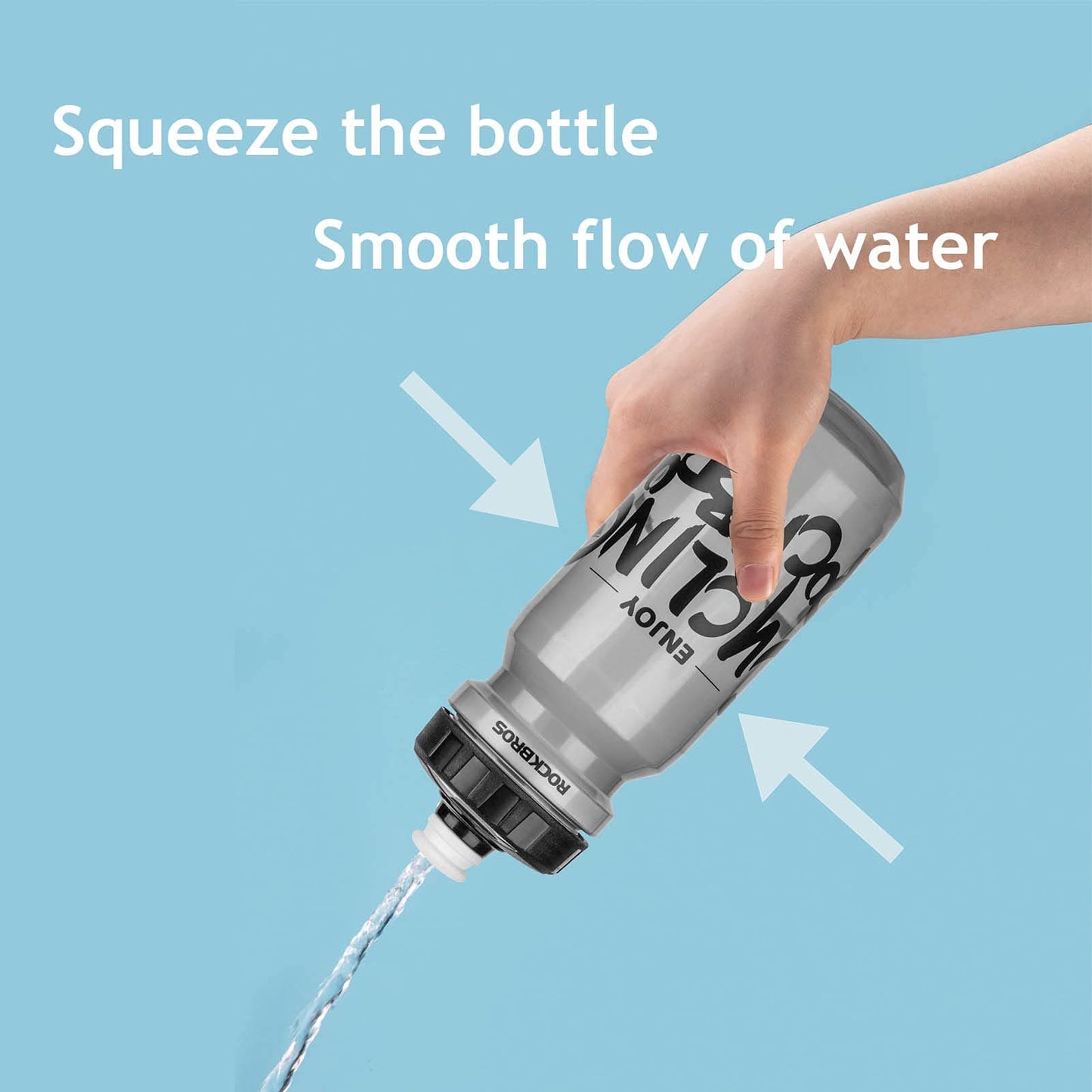 ROCKBROS sportwaterfles van 600 ml, gemaakt van PP5, inclusief stofkap.