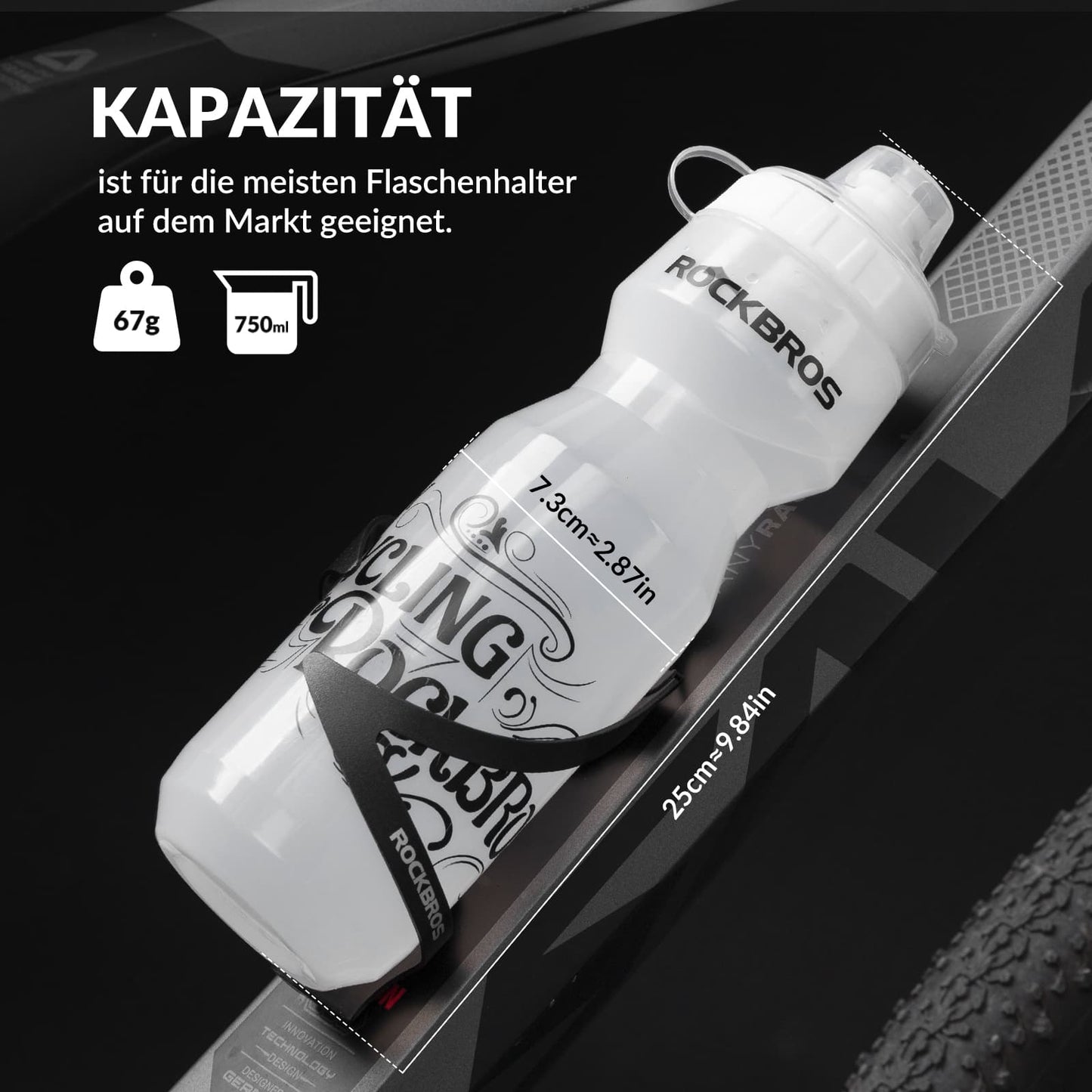 Sportwaterfles 750 ml Fietswaterfles BPA-vrij ROCKBROS