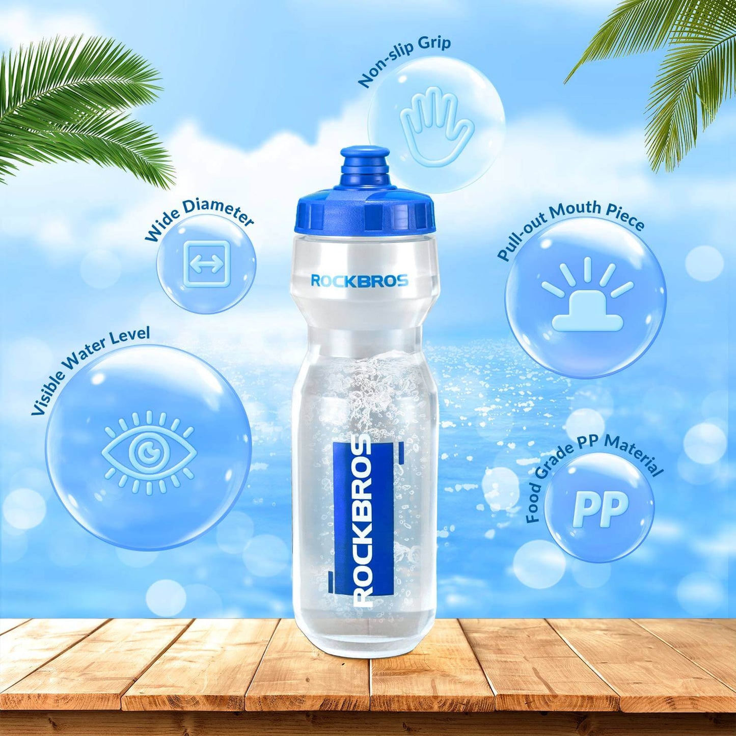 Sportwaterfles 750 ml Fietswaterfles BPA-vrij ROCKBROS
