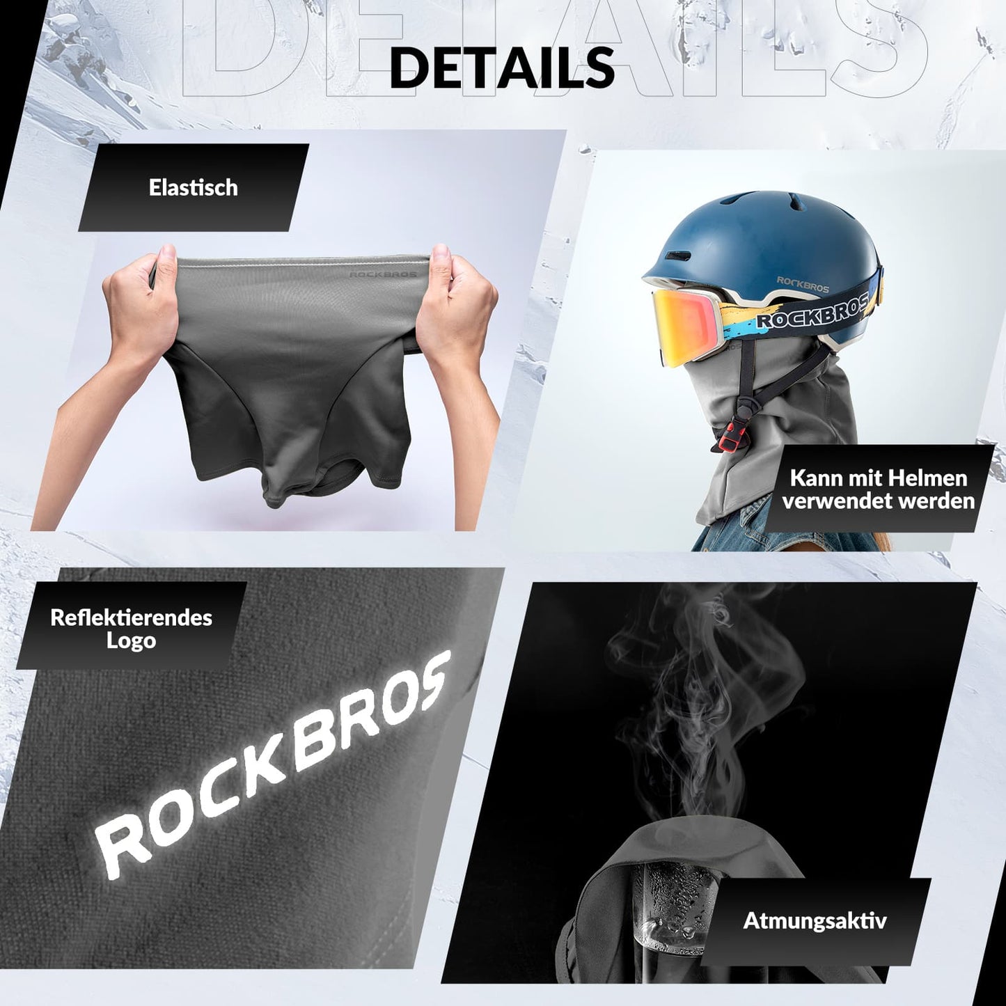 Balaclava 2-pack Herfst/Winter voor buitensporten Unisex ROCKBROS