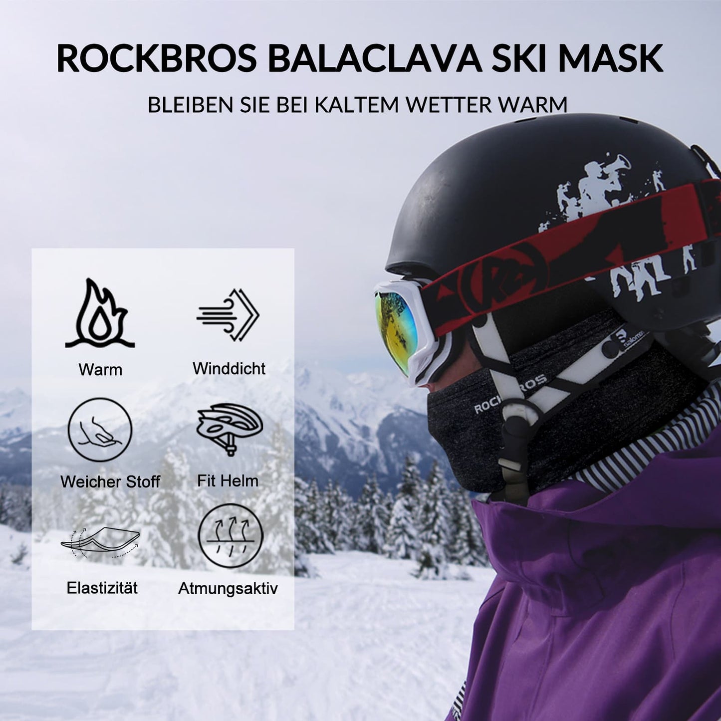 Balaclava 2-pack Herfst/Winter voor buitensporten Unisex ROCKBROS