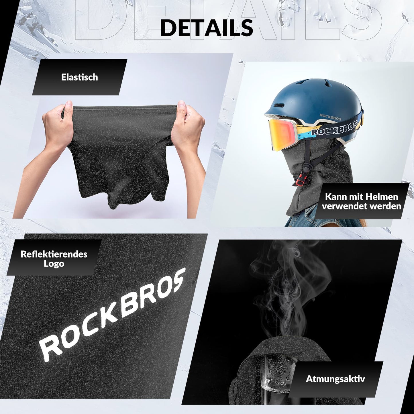 Balaclava 2-pack Herfst/Winter voor buitensporten Unisex ROCKBROS