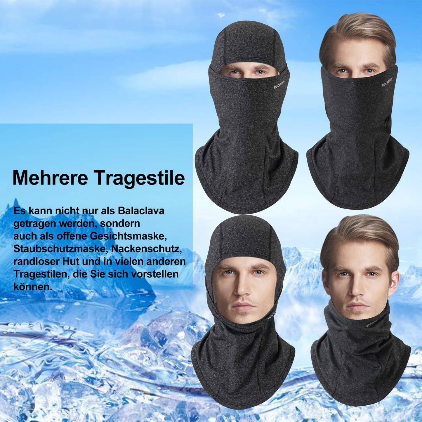 Balaclava 2-pack Herfst/Winter voor buitensporten Unisex ROCKBROS