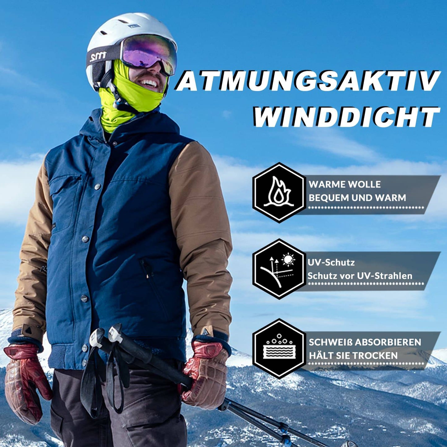 Balaclava 2-pack Herfst/Winter voor buitensporten Unisex ROCKBROS