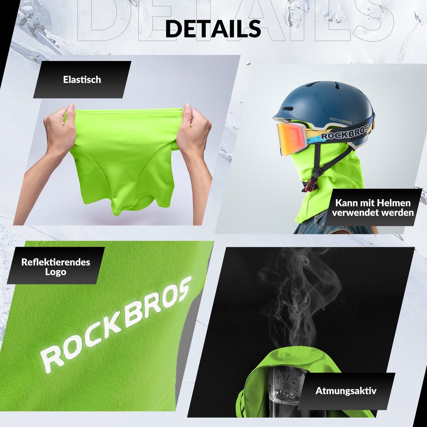 Balaclava 2-pack Herfst/Winter voor buitensporten Unisex ROCKBROS