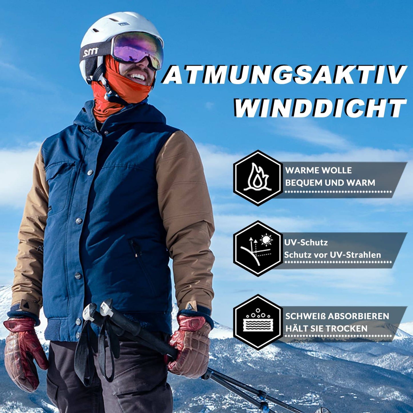 Balaclava 2-pack Herfst/Winter voor buitensporten Unisex ROCKBROS
