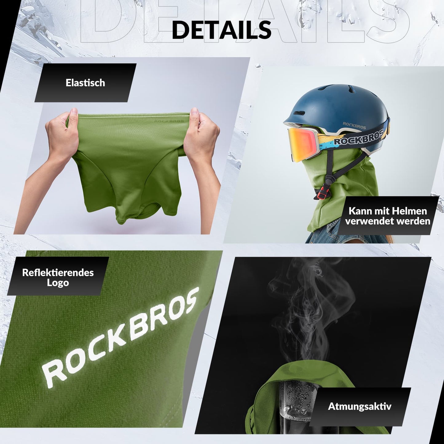 Balaclava 2-pack Herfst/Winter voor buitensporten Unisex ROCKBROS