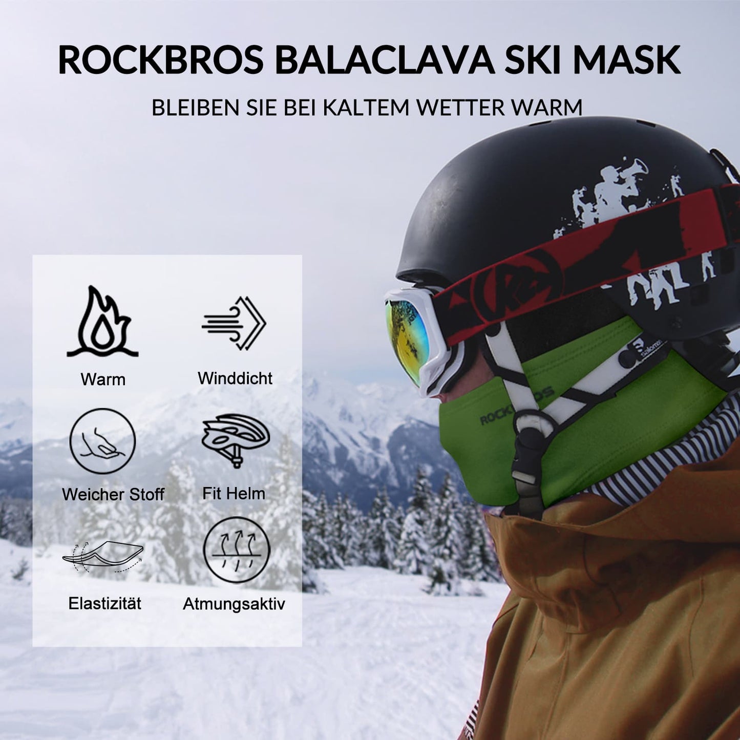 Balaclava 2-pack Herfst/Winter voor buitensporten Unisex ROCKBROS