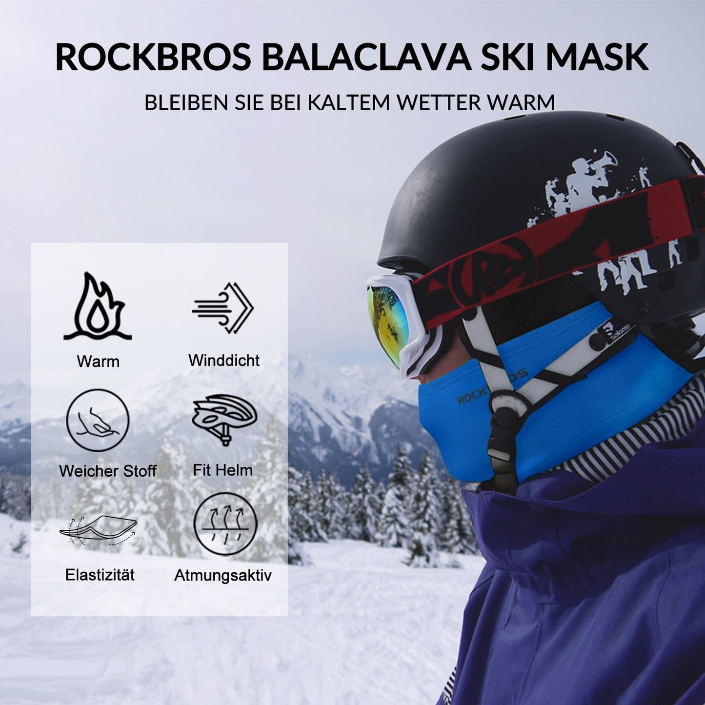 Balaclava 2-pack Herfst/Winter voor buitensporten Unisex ROCKBROS