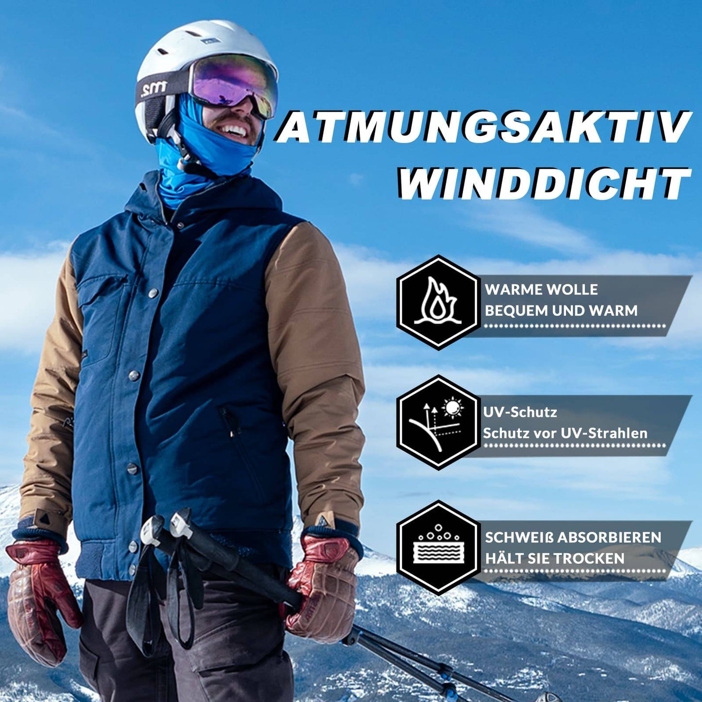 Balaclava 2-pack Herfst/Winter voor buitensporten Unisex ROCKBROS