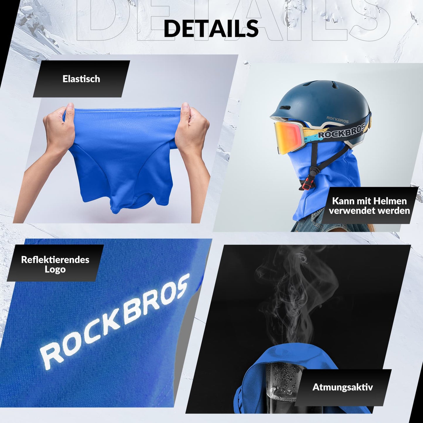 Balaclava 2-pack Herfst/Winter voor buitensporten Unisex ROCKBROS