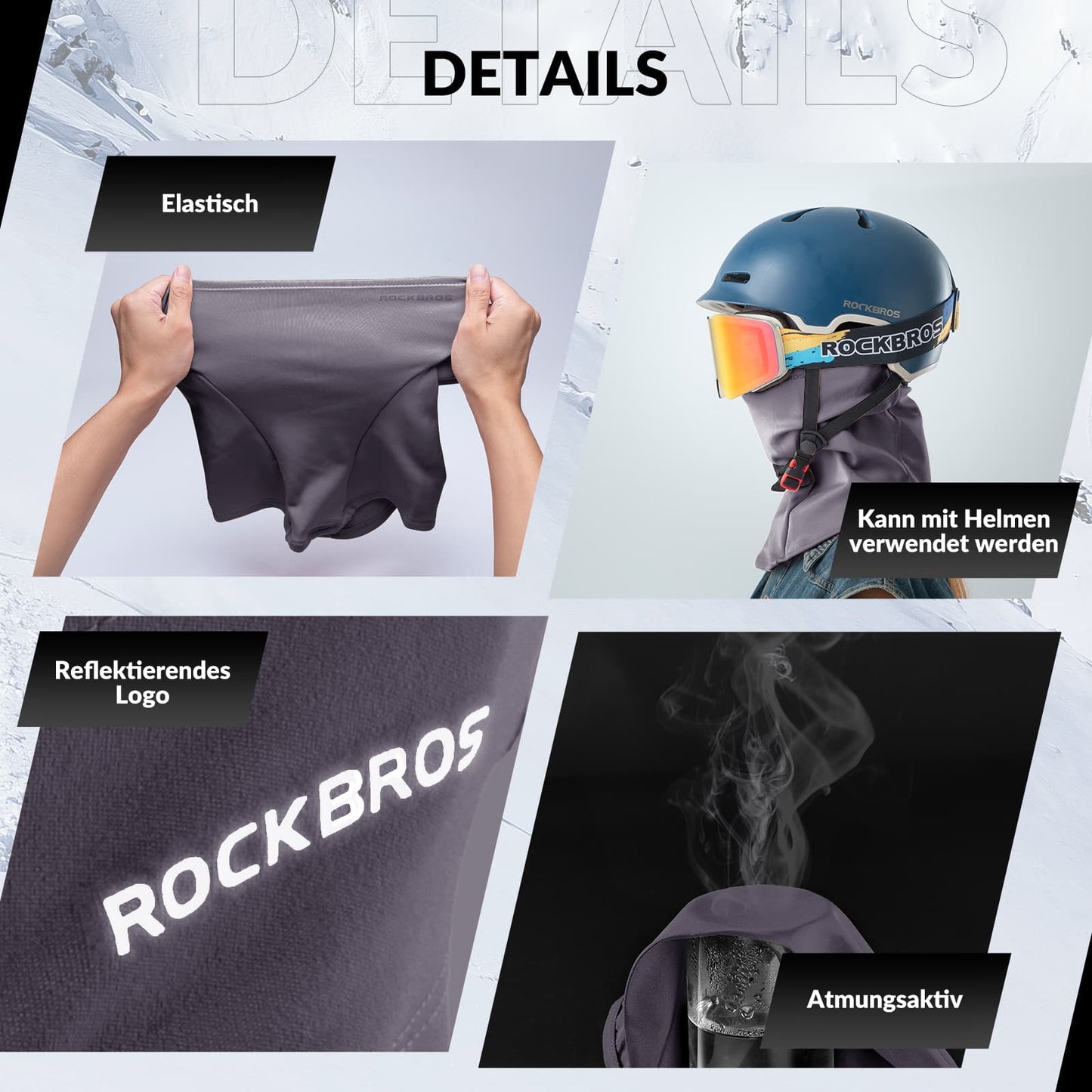 Balaclava 2-pack Herfst/Winter voor buitensporten Unisex ROCKBROS
