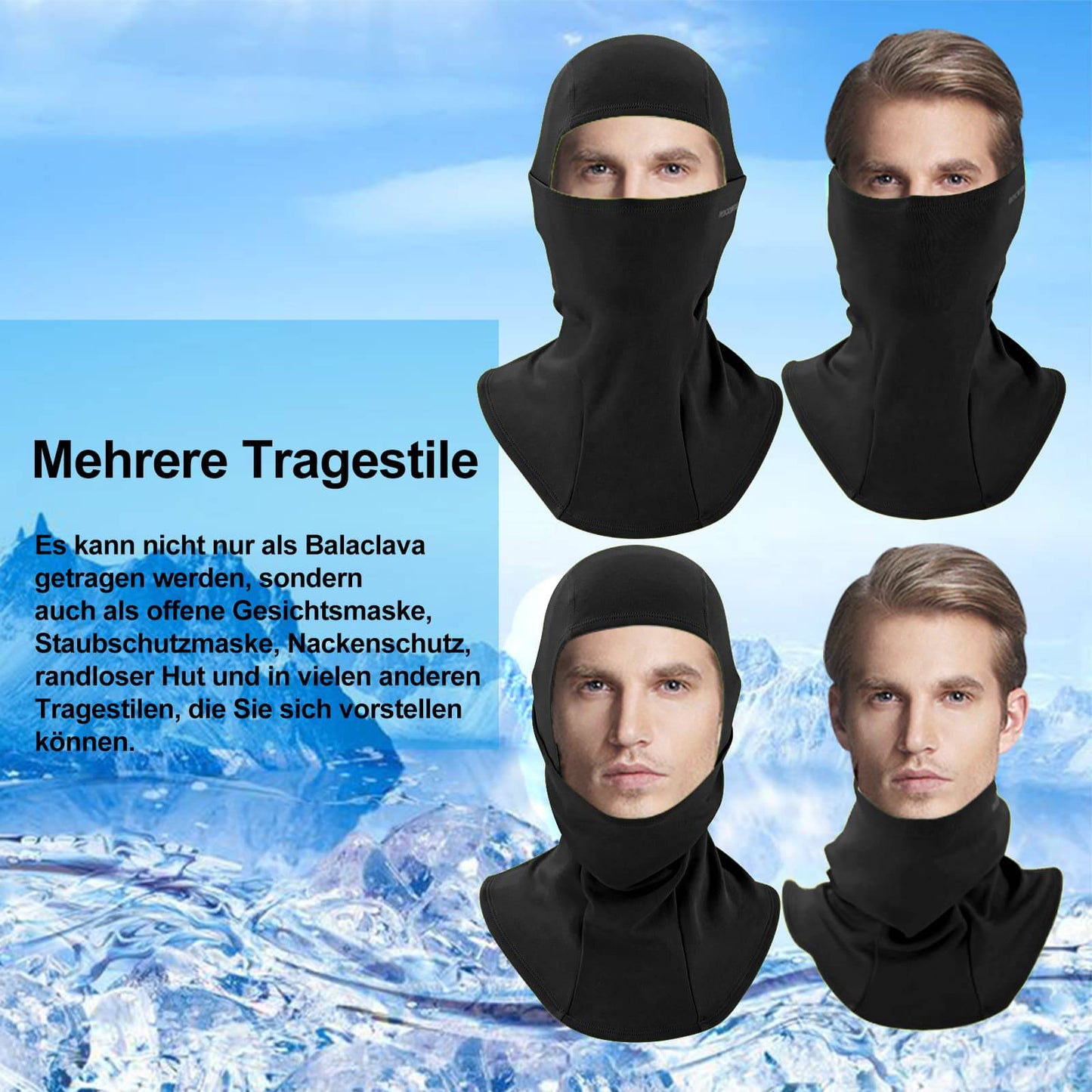 Balaclava 2-pack Herfst/Winter voor buitensporten Unisex ROCKBROS