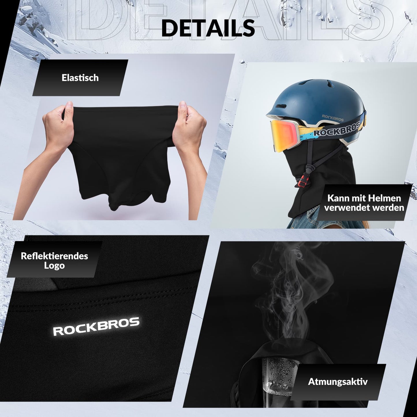 Balaclava 2-pack Herfst/Winter voor buitensporten Unisex ROCKBROS