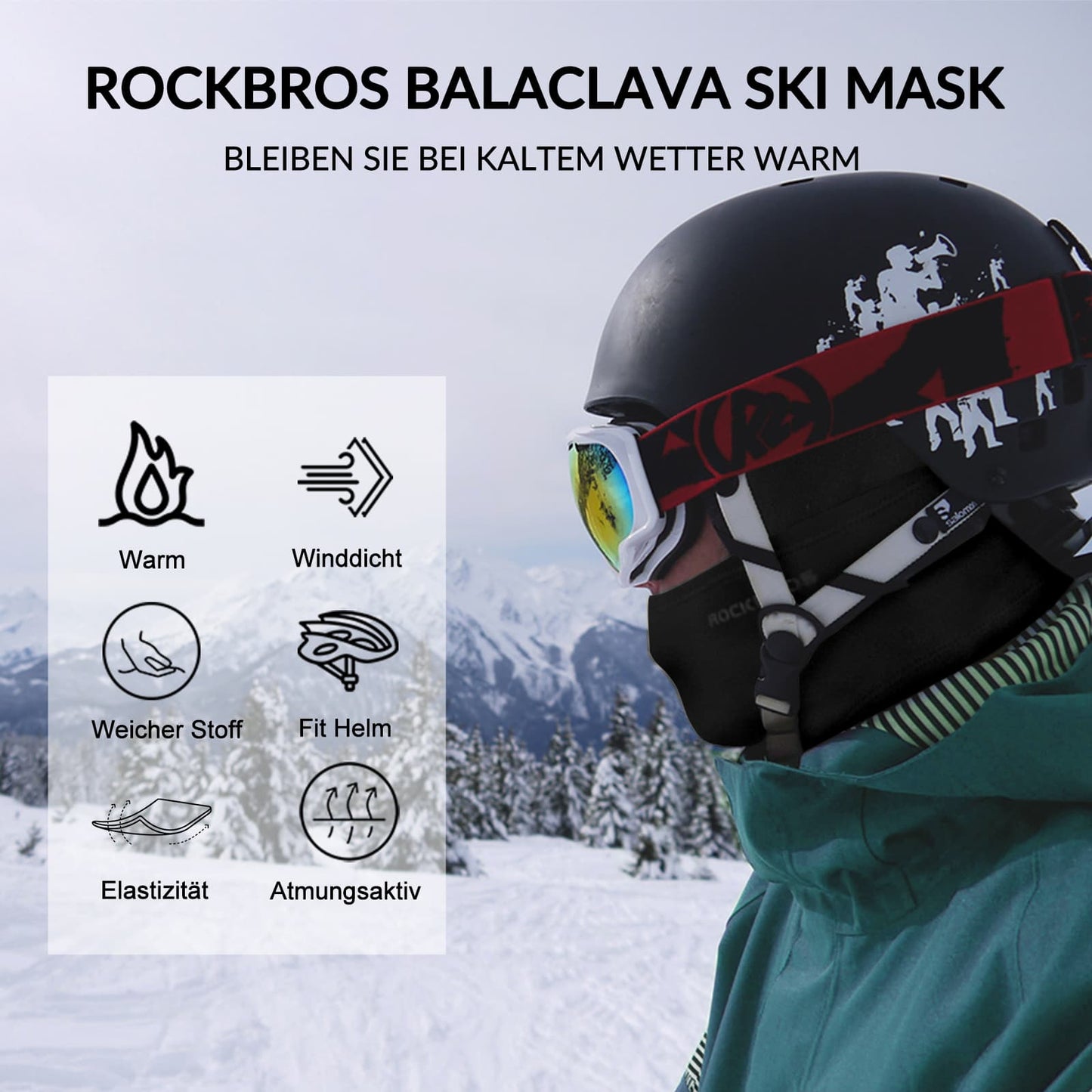 Balaclava 2-pack Herfst/Winter voor buitensporten Unisex ROCKBROS