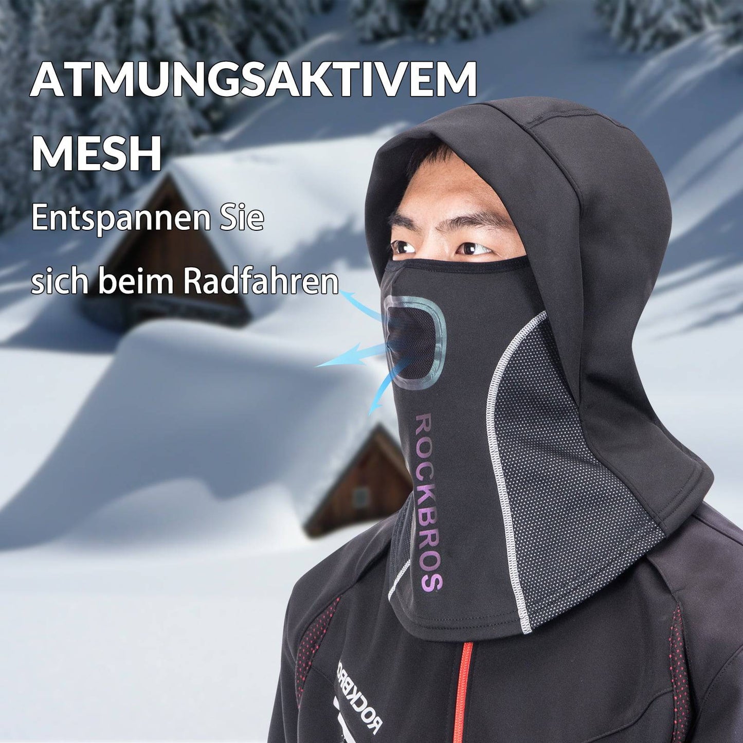 Balaclava met ademend mesh voor buitensporten, unisex, ROCKBROS