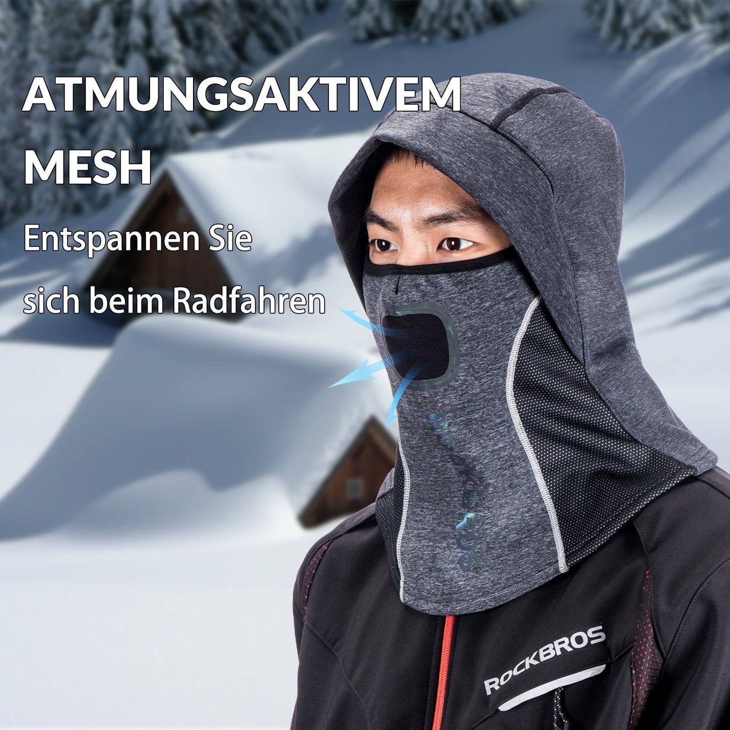 Balaclava met ademend mesh voor buitensporten, unisex, ROCKBROS