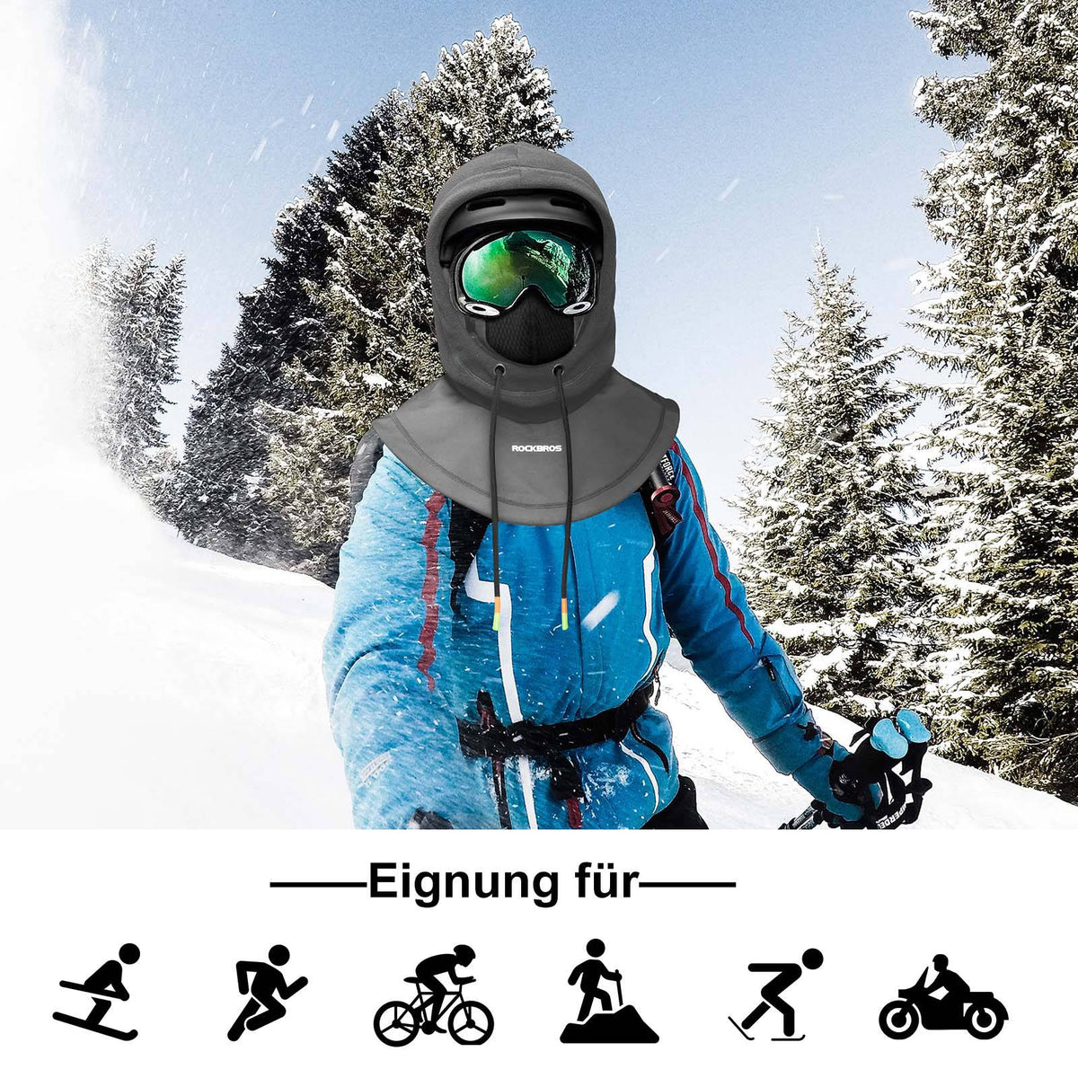 ROCKBROS Stormkap Winddicht Fahrrad Full Face Gelaatskap voor Fietsen Skiën