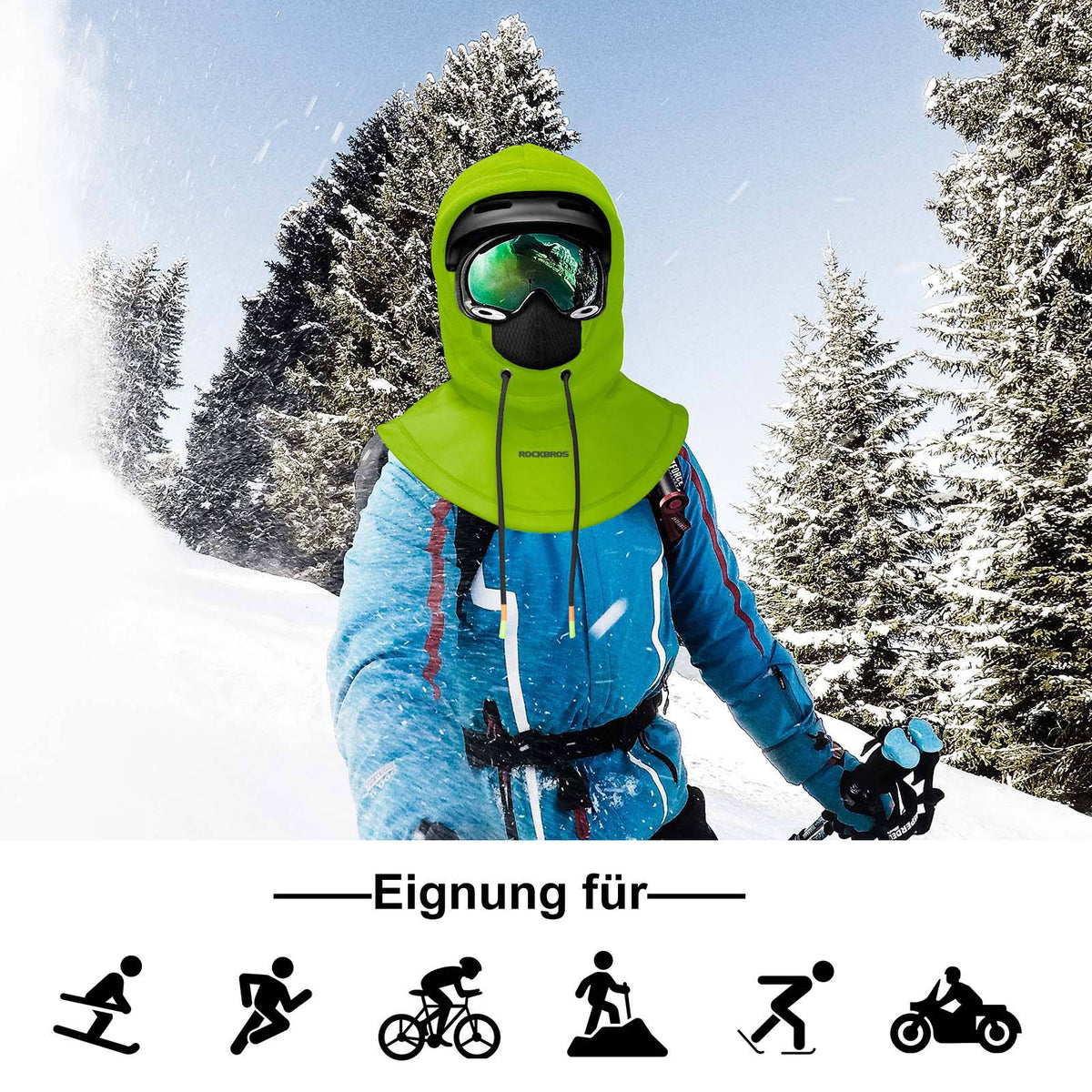 ROCKBROS Stormkap Winddicht Fahrrad Full Face Gelaatskap voor Fietsen Skiën