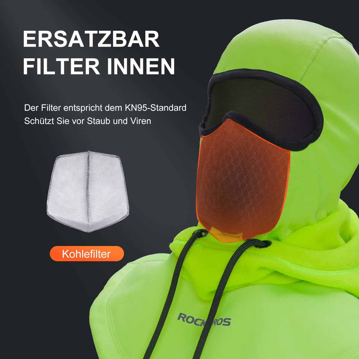 ROCKBROS Stormkap Winddicht Fahrrad Full Face Gelaatskap voor Fietsen Skiën