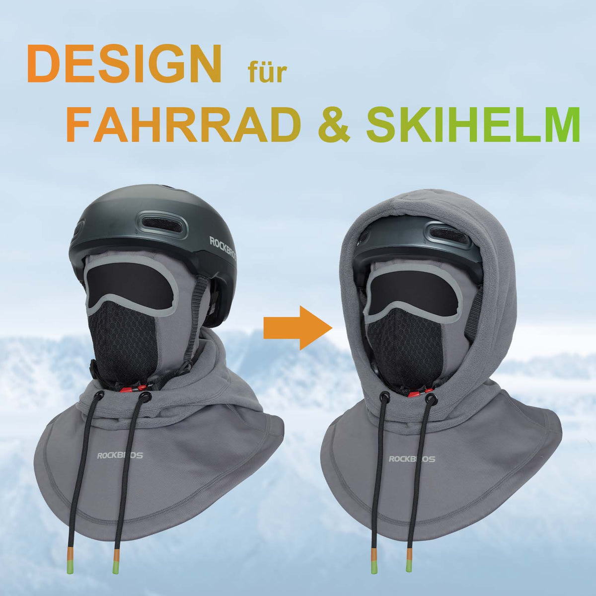 ROCKBROS Stormkap Winddicht Fahrrad Full Face Gelaatskap voor Fietsen Skiën