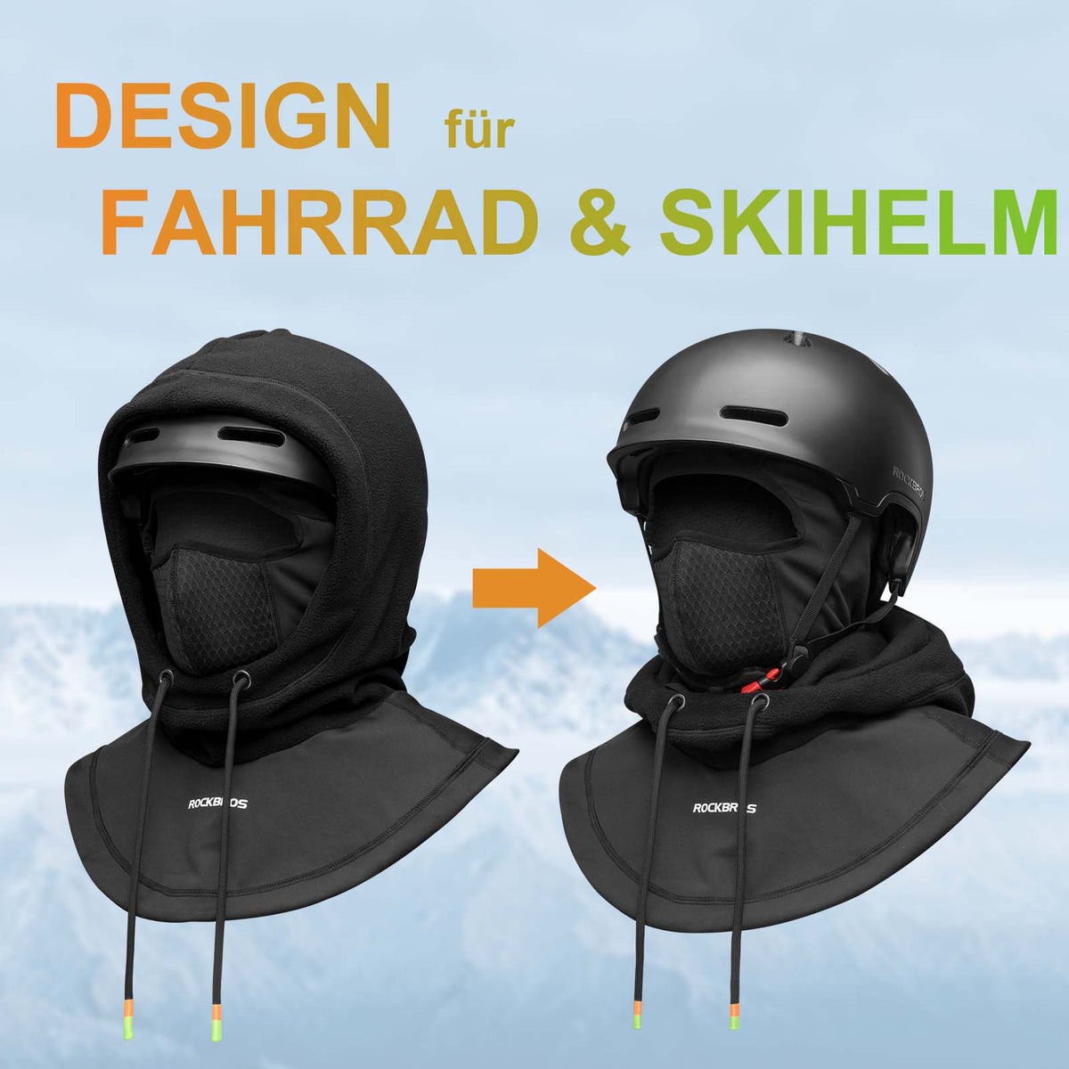 ROCKBROS Stormkap Winddicht Fahrrad Full Face Gelaatskap voor Fietsen Skiën