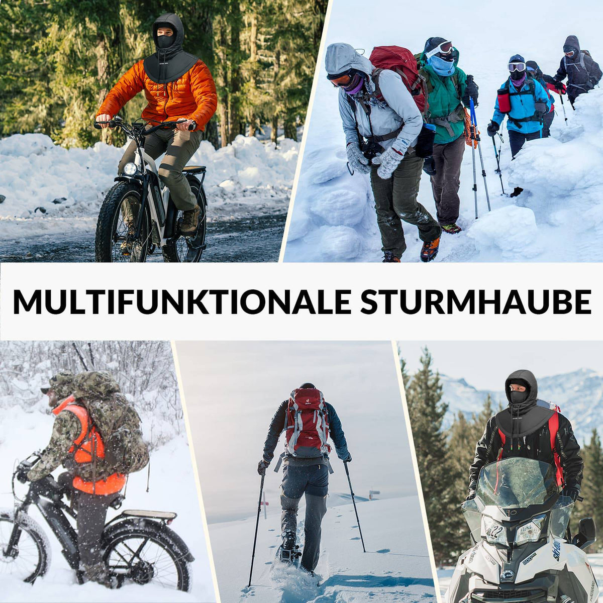 ROCKBROS Stormkap Winddicht Fahrrad Full Face Gelaatskap voor Fietsen Skiën
