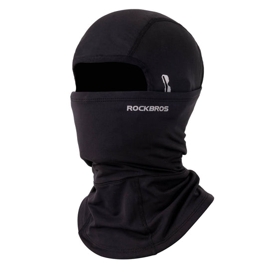 Balaclava, winddichte muts voor onder de helm, gemaakt van warm fleece, zwart, ROCKBROS
